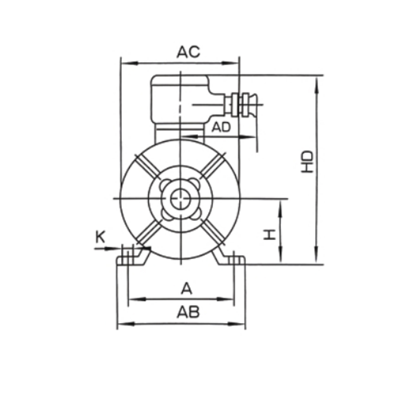 機座帶底腳、端蓋上無(wú)凸緣的電動(dòng)機(B3)